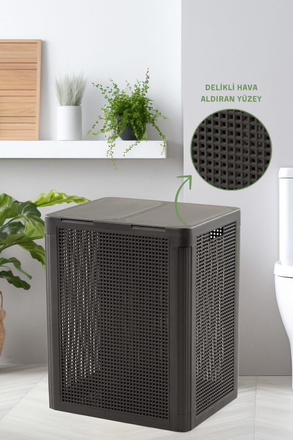 SmartDuo İki Bölmeli Çamaşır Sepeti 84Lt. - Görsel 3