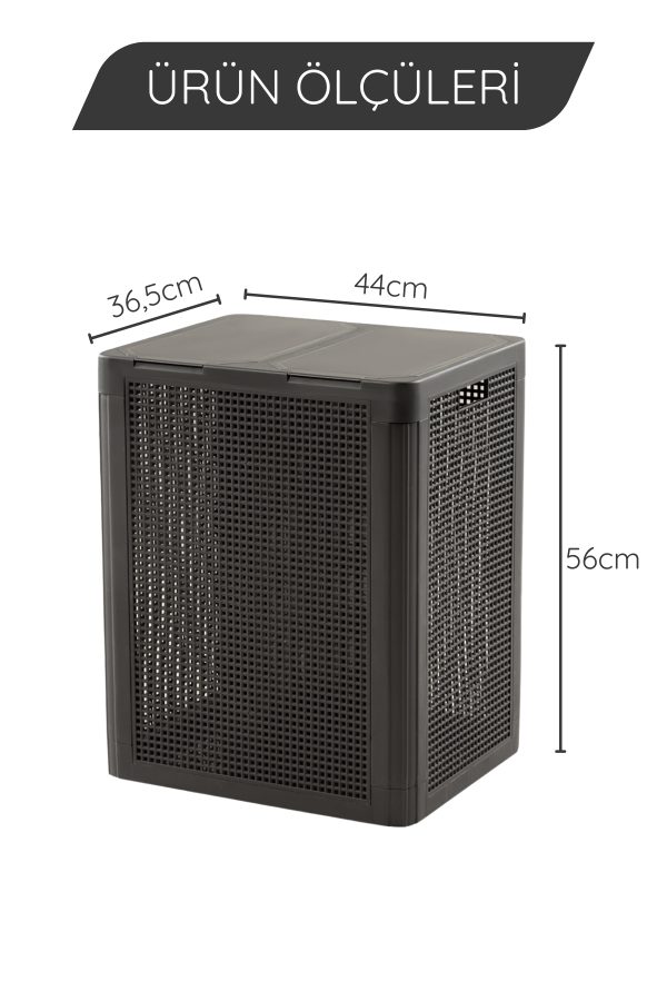 SmartDuo İki Bölmeli Çamaşır Sepeti 84Lt. - Görsel 5